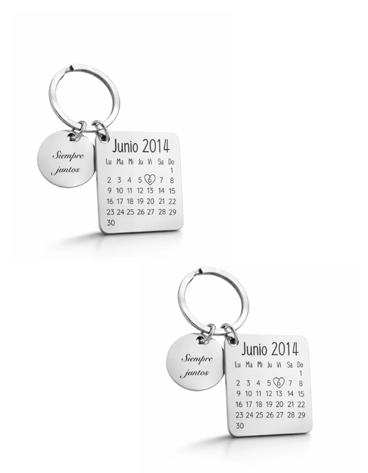Pack Nuestra Fecha ♡ | 2 Llaveros Calendario Personalizados