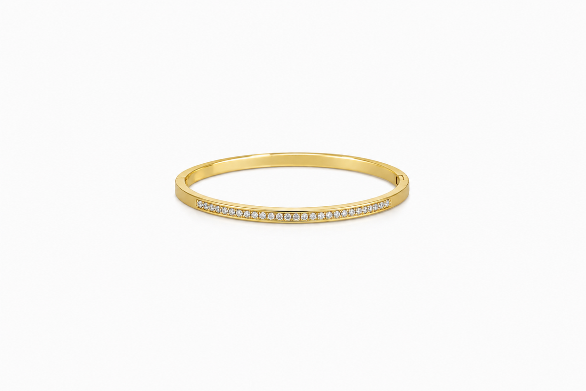 PULSERA ESCLAVA CIRCONES DORADO