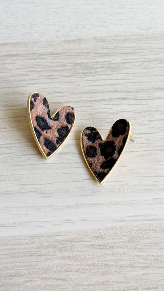 AROS ANIMAL PRINT CORAZÓN DORADO