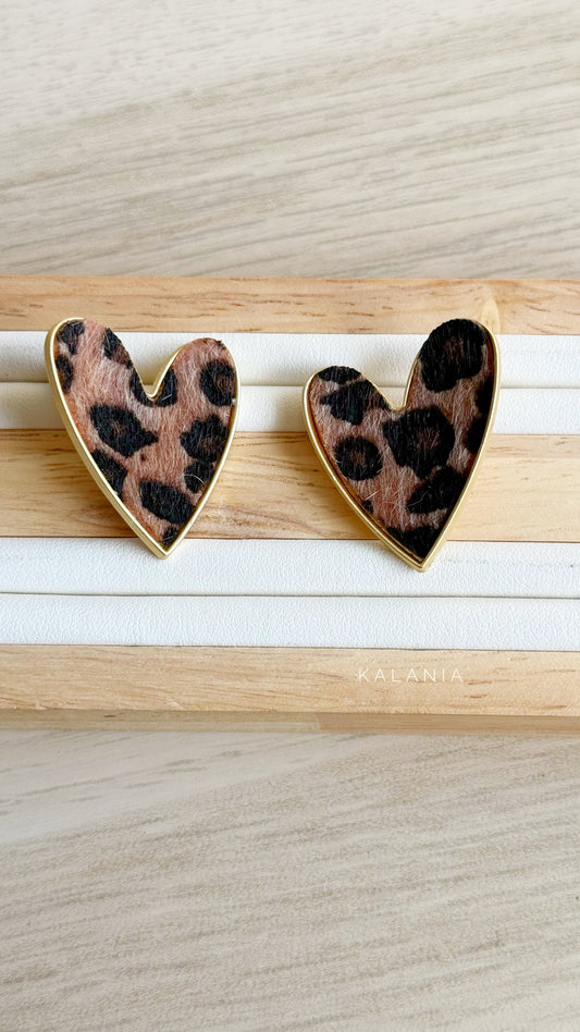 AROS ANIMAL PRINT CORAZÓN DORADO