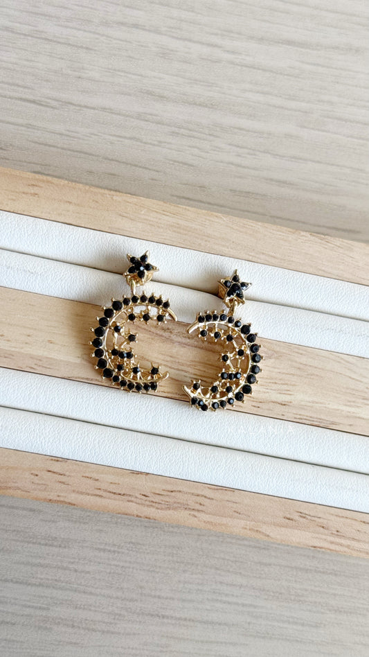 AROS LUNA ESTRELLA DORADO