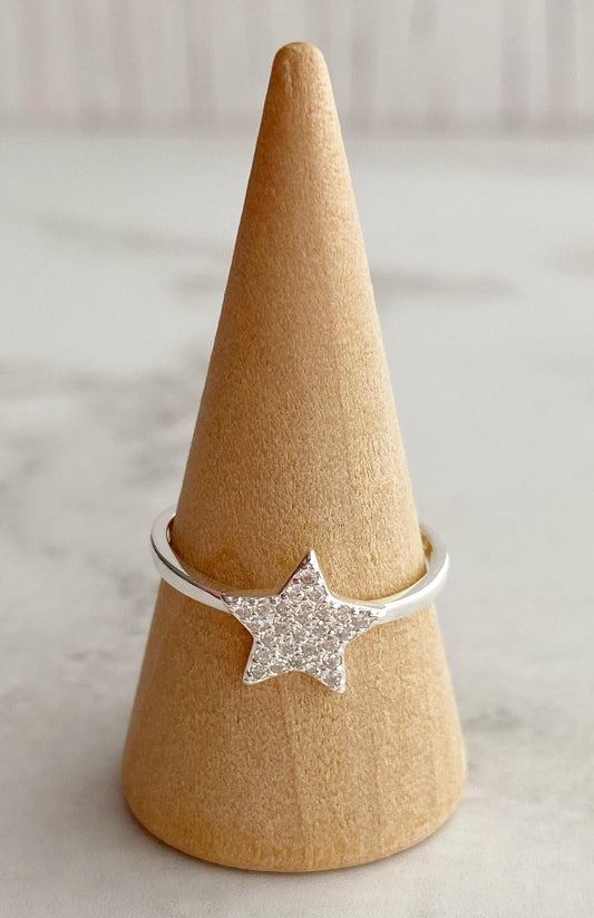 ANILLO ESTRELLA CIRCONES PLATA 925