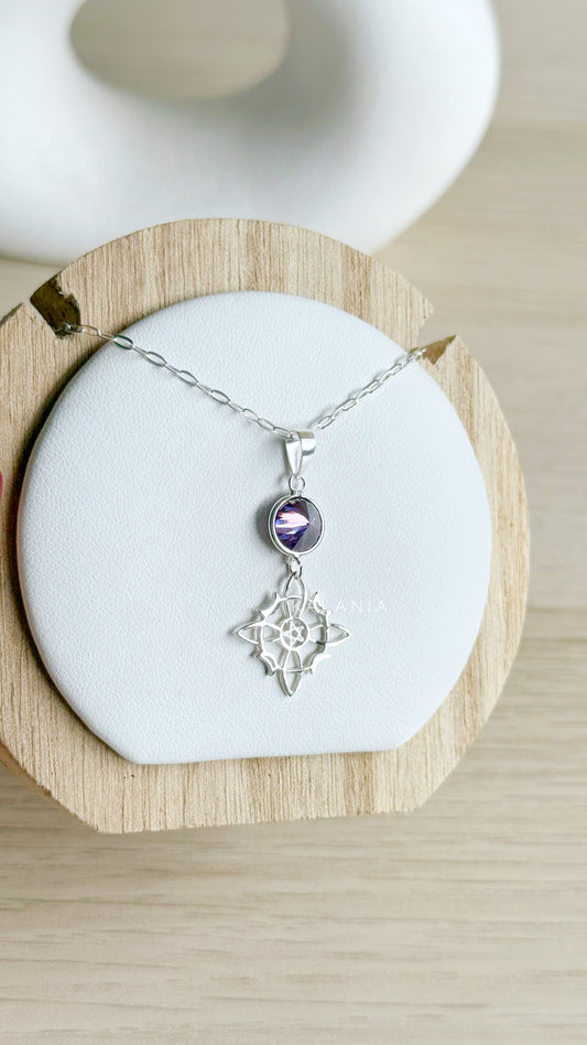 CADENA NUDO DE BRUJA CIRCÓN AMATISTA PLATA 925