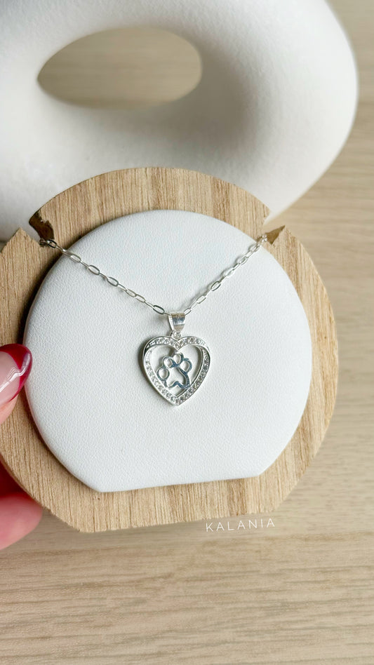 CADENA CORAZÓN PATITA PLATA 925