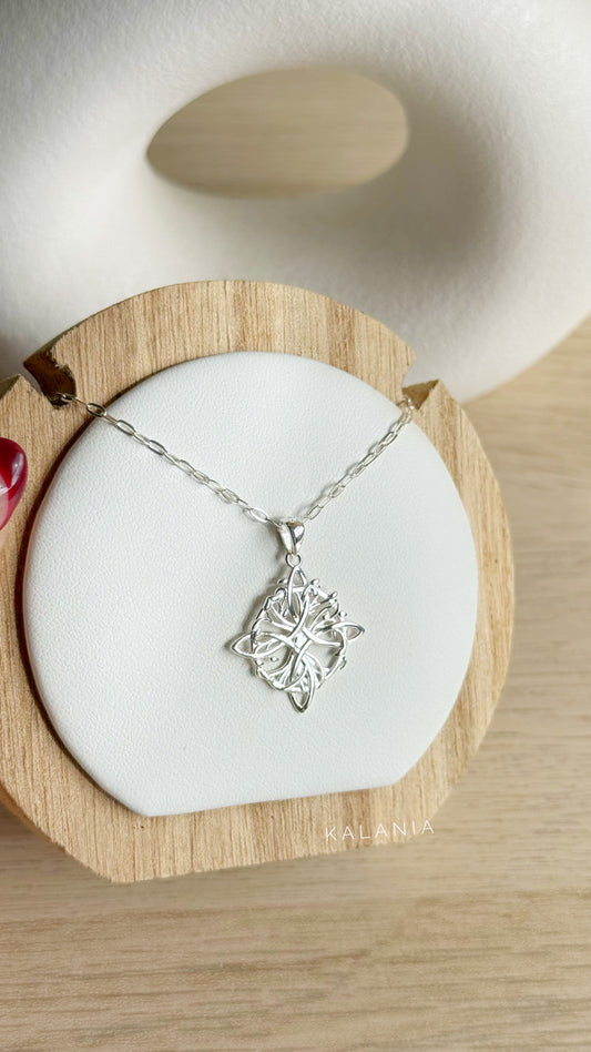 CADENA NUDO DE BRUJA ÁRBOL DE LA VIDA PLATA 925