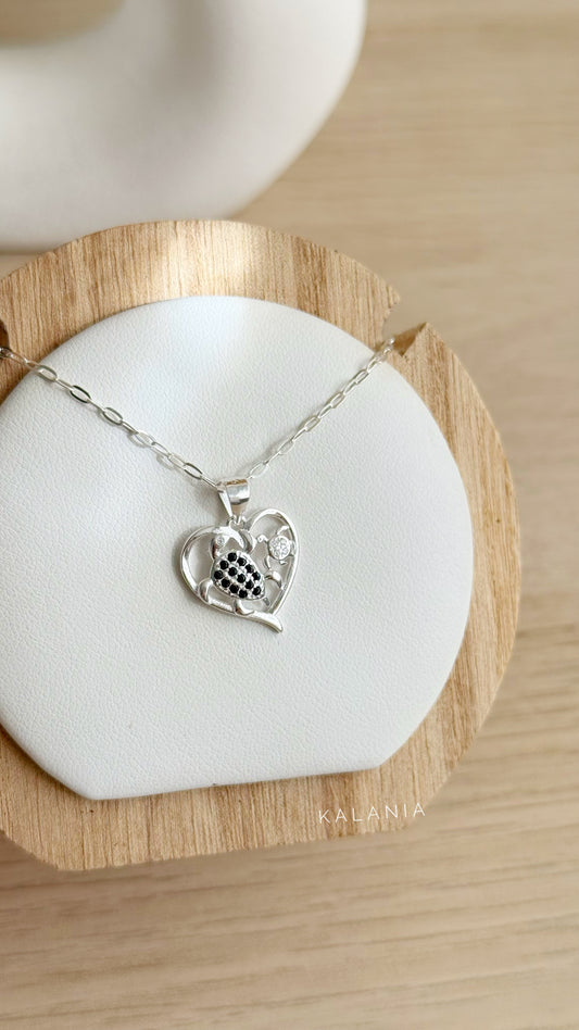 CADENA CIRCONES TORTUGAS PLATA 925