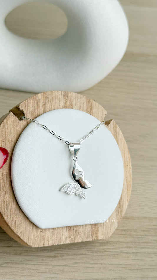 CADENA MARIPOSA PLATA 925