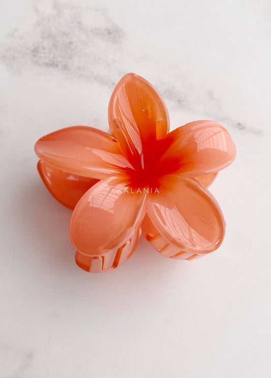 HAIR CLIPS FLORES HAWAIANA NARANJA GRANDE