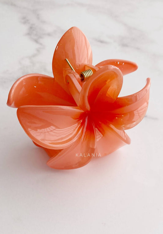 HAIR CLIPS FLORES HAWAIANA NARANJA GRANDE