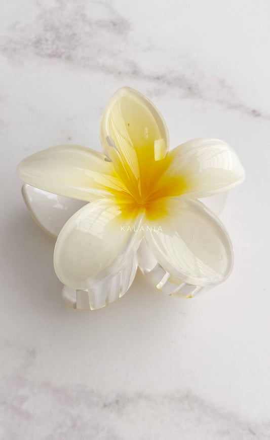 HAIR CLIPS FLORES HAWAIANA AMARILLA GRANDE