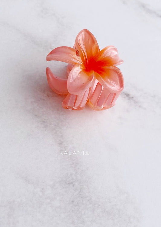 HAIR CLIPS FLORES HAWAIANA CORAL PEQUEÑA