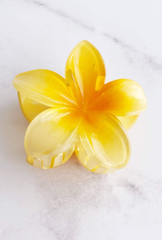 HAIR CLIPS FLORES HAWAIANA AMARILLA GRANDE II