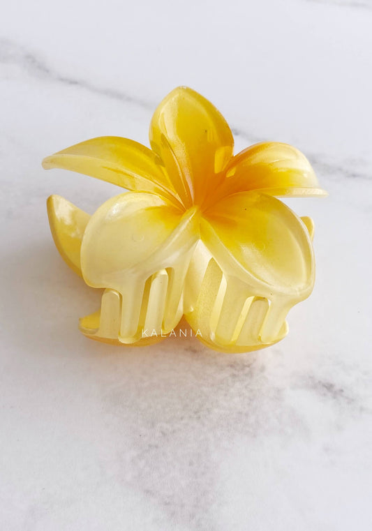 HAIR CLIPS FLORES HAWAIANA AMARILLA GRANDE II