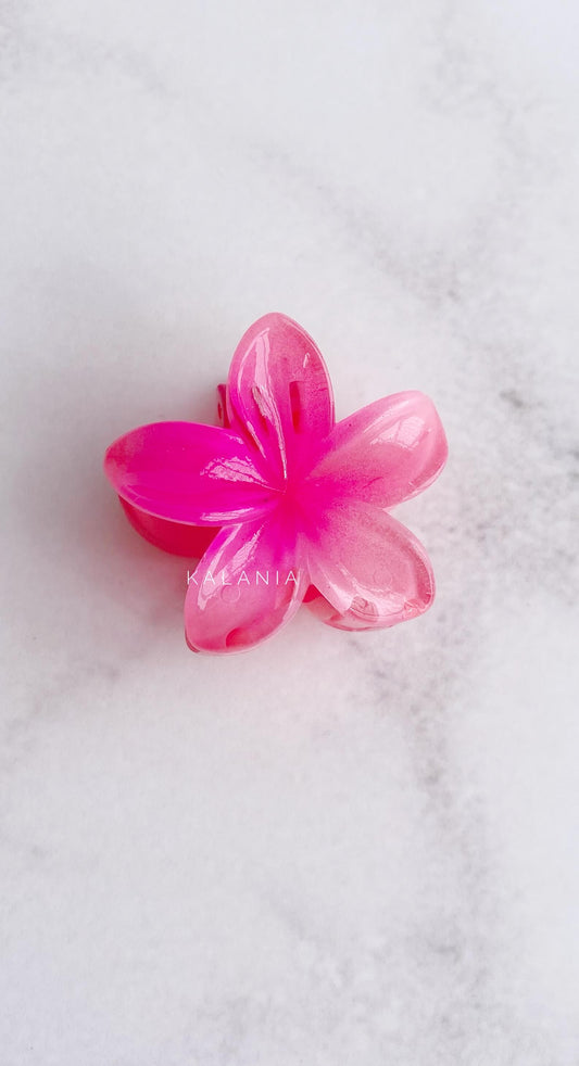 HAIR CLIPS FLORES HAWAIANA FUCSIA PEQUEÑA