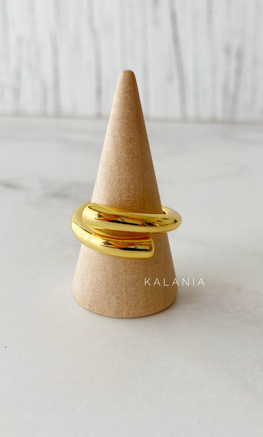 ANILLO DOBLE LINEAS DORADO