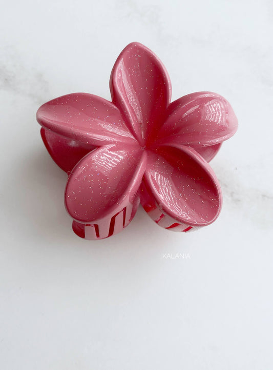 HAIR CLIPS FLORES HAWAIANA CORAL GLITTER