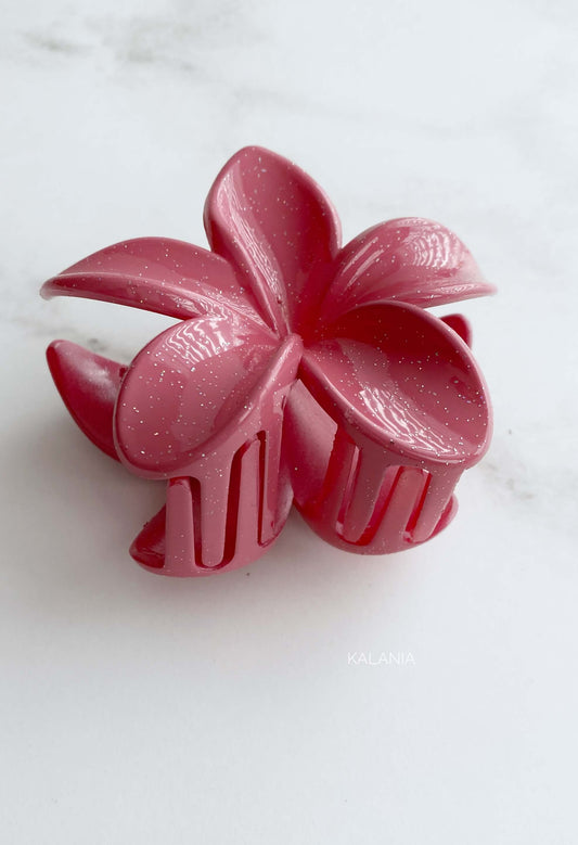 HAIR CLIPS FLORES HAWAIANA CORAL GLITTER