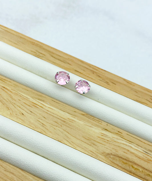 AROS CIRCULAR CIRCÓN ROSADO PLATA 925