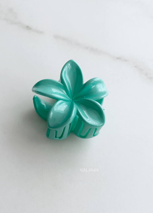 HAIR CLIPS FLORES HAWAIANA TURQUESA