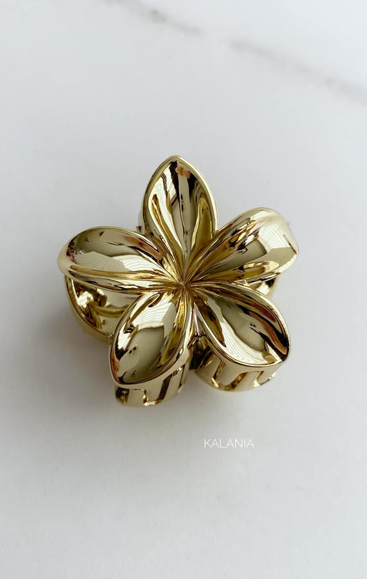 HAIR CLIPS FLORES HAWAIANA DORADO