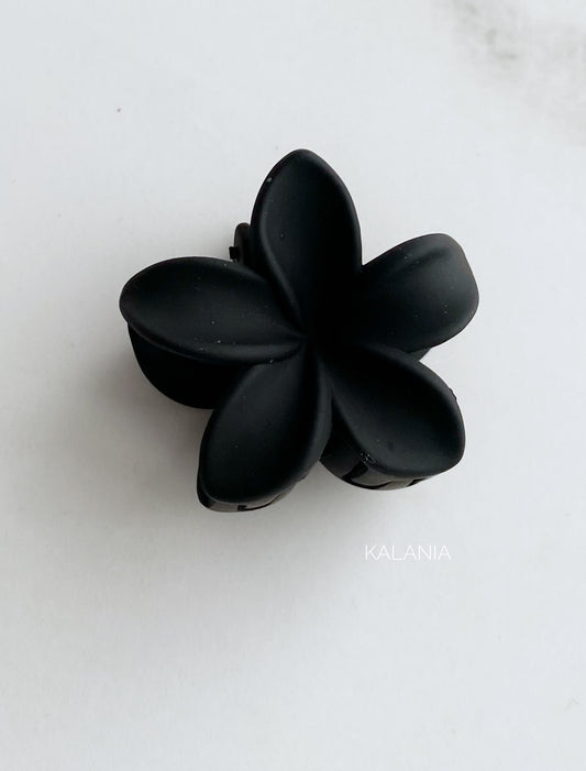 HAIR CLIPS FLORES HAWAIANA NEGRO ENGOMADO PEQUEÑO