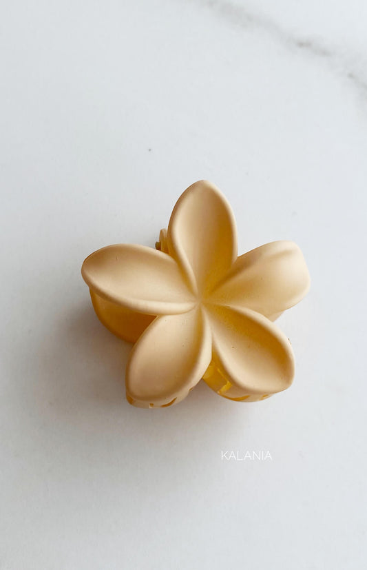 HAIR CLIPS FLORES HAWAIANA NUDE ENGOMADO PEQUEÑO