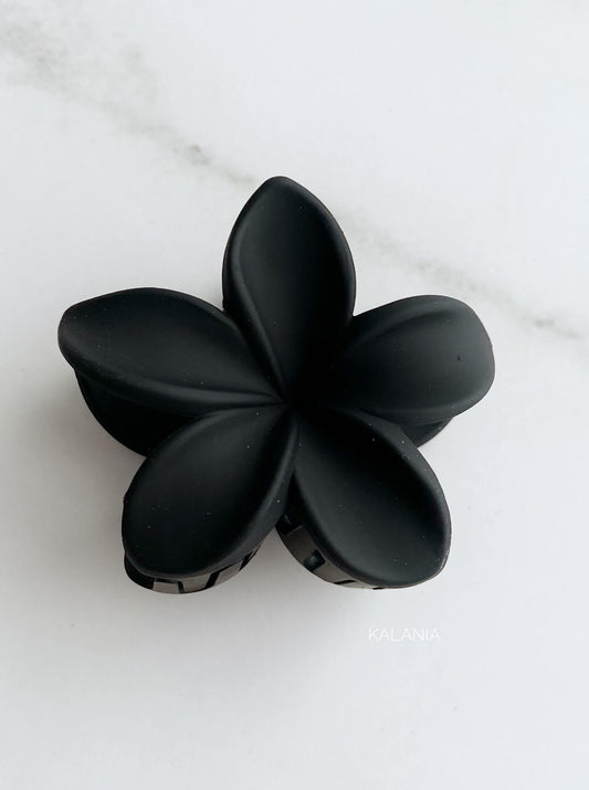 HAIR CLIPS FLORES HAWAIANA NEGRO ENGOMADO MEDIANO