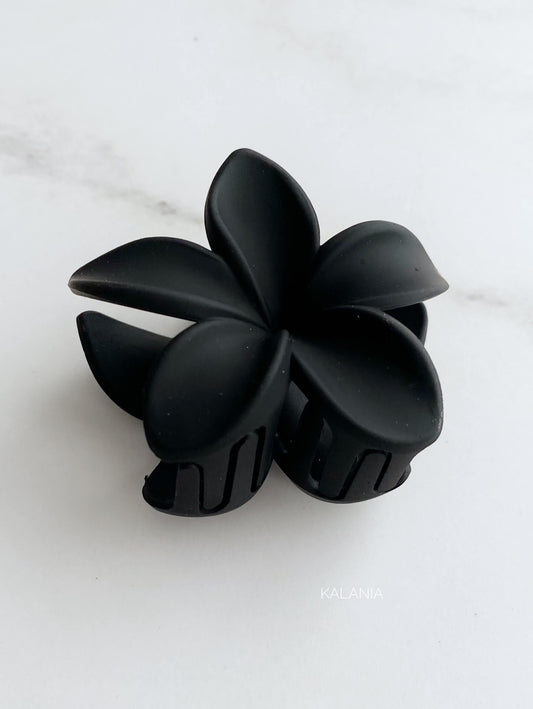 HAIR CLIPS FLORES HAWAIANA NEGRO ENGOMADO MEDIANO