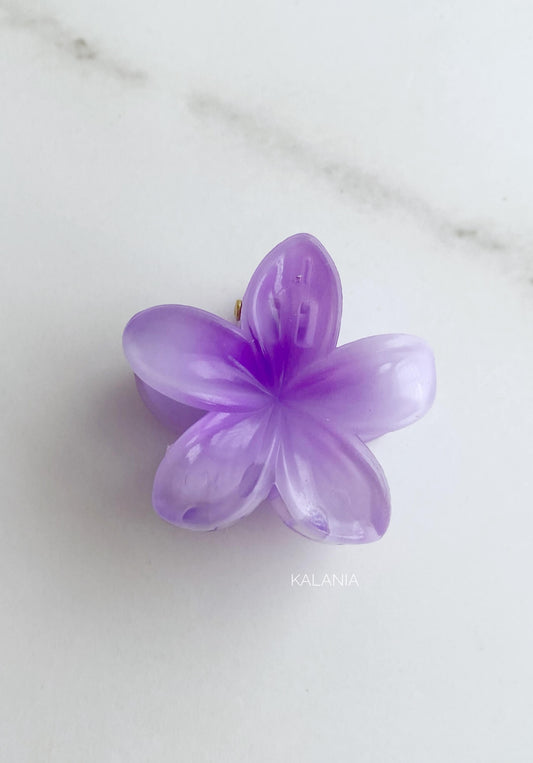 HAIR CLIPS FLORES HAWAIANA MORADO PEQUEÑA