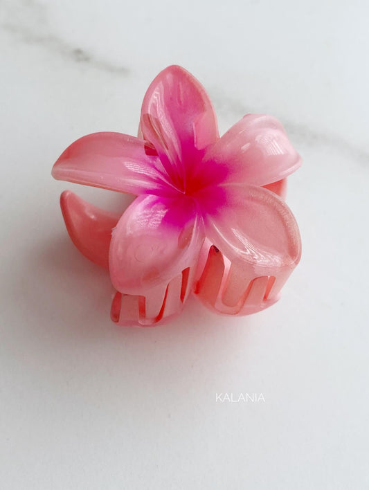 HAIR CLIPS FLORES HAWAIANA FUCSIA II PEQUEÑA