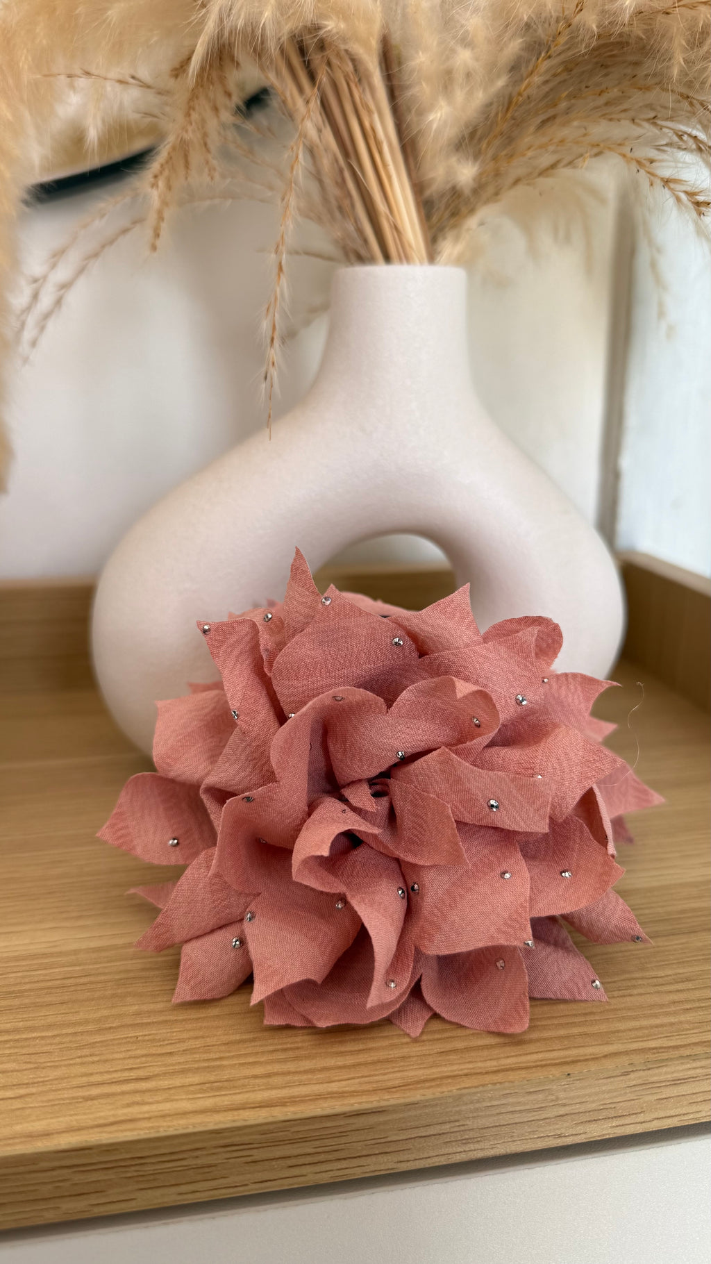 Pinche Flor Puntas Brillo Rosa 9 cm