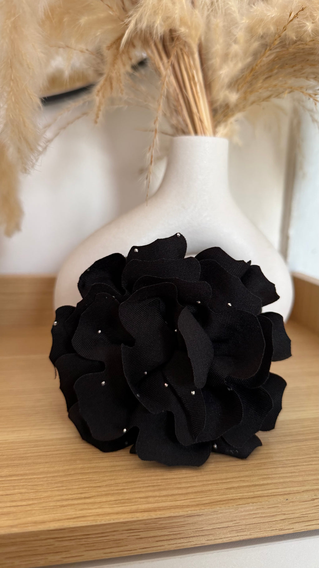 Pinche Flor Brillo Negro 9 cm