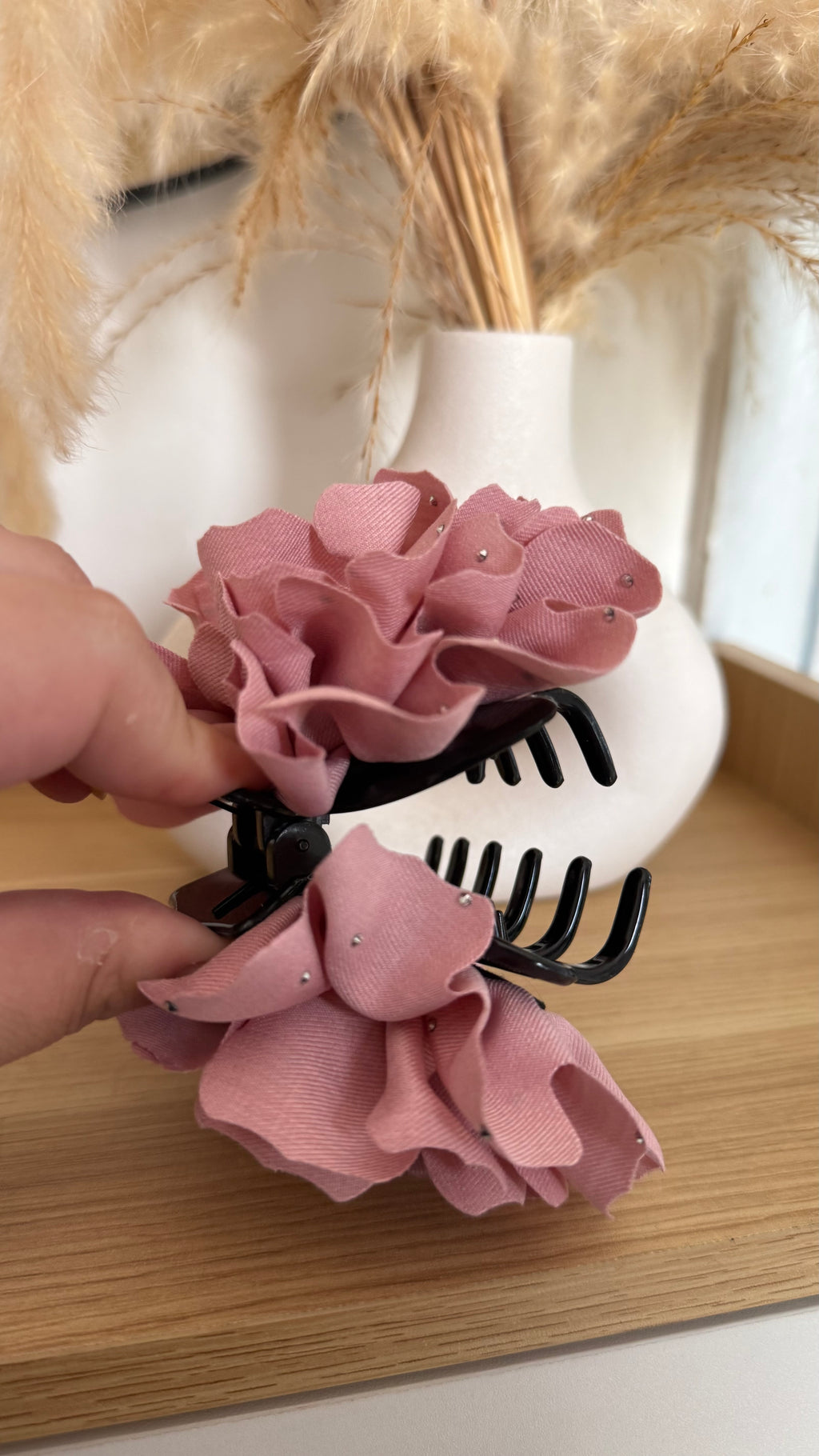 Pinche Flor Brillo Rosa 9 cm