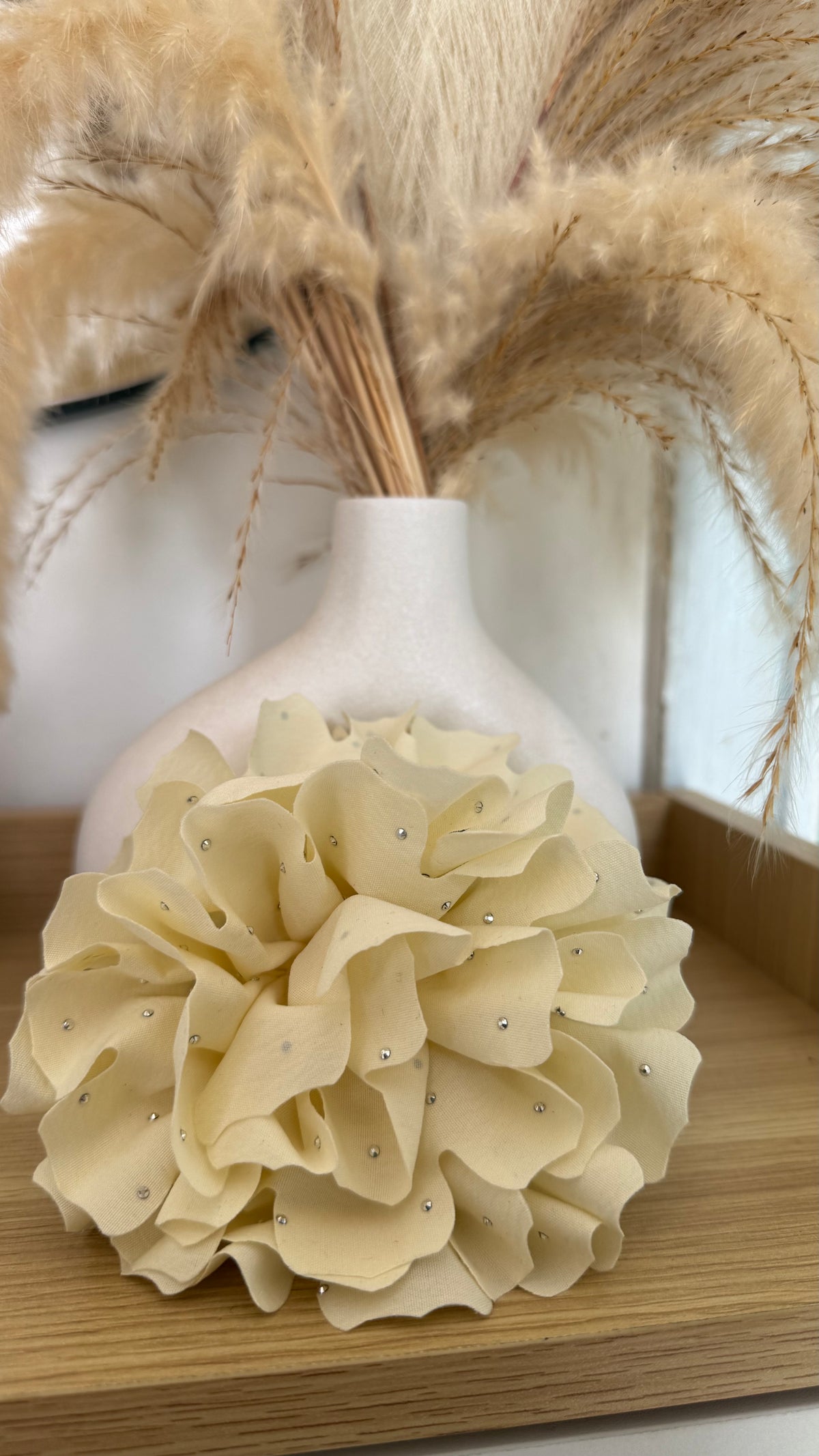 Pinche Flor Brillo Blanco 12 cm