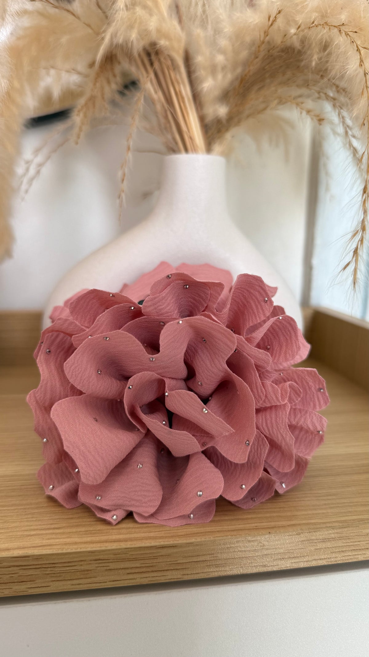 Pinche Flor Brillo Rosa 12 cm