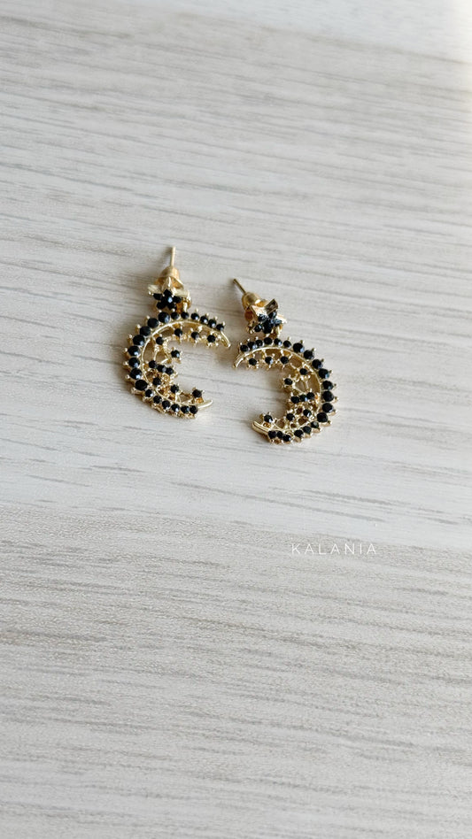 AROS LUNA ESTRELLA DORADO
