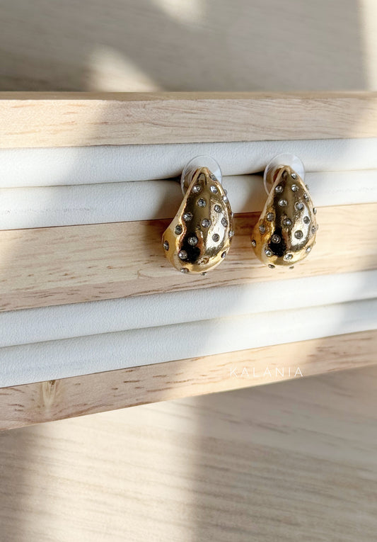 AROS GOTAS CIRCONES DORADO