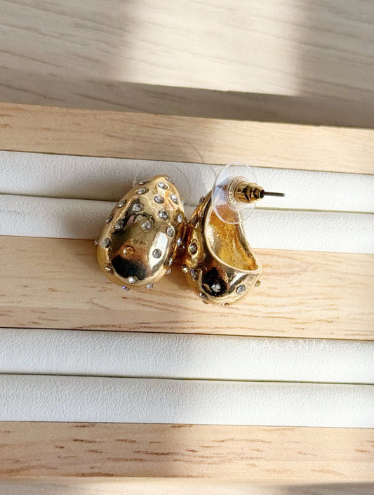 AROS GOTAS CIRCONES DORADO