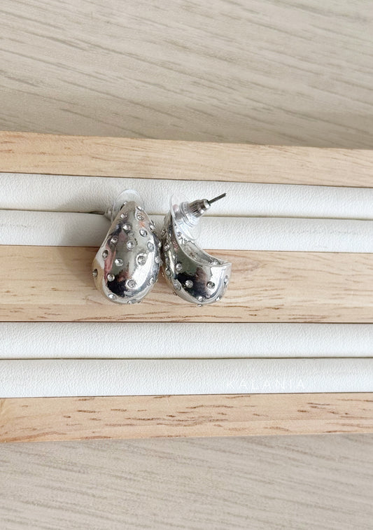 AROS GOTAS CIRCONES PLATEADO