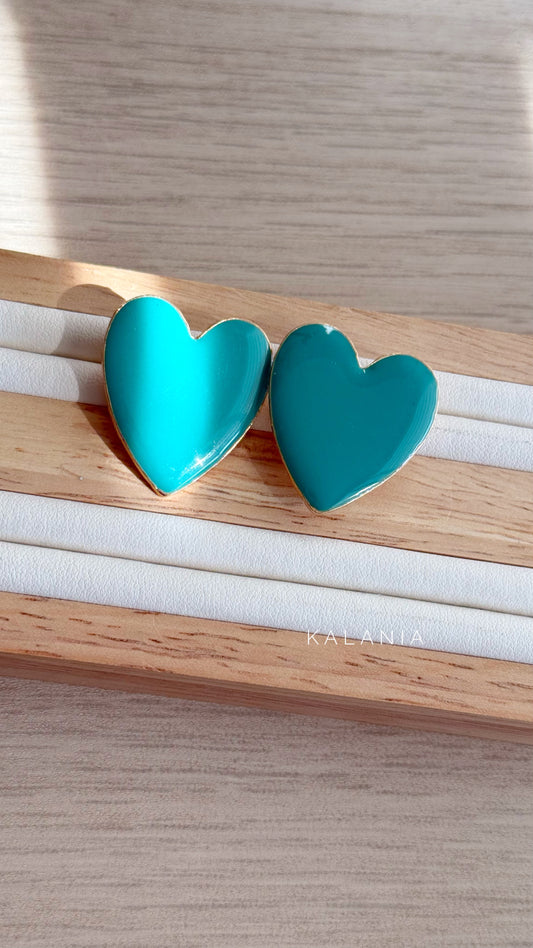 AROS CORAZÓN TURQUESA