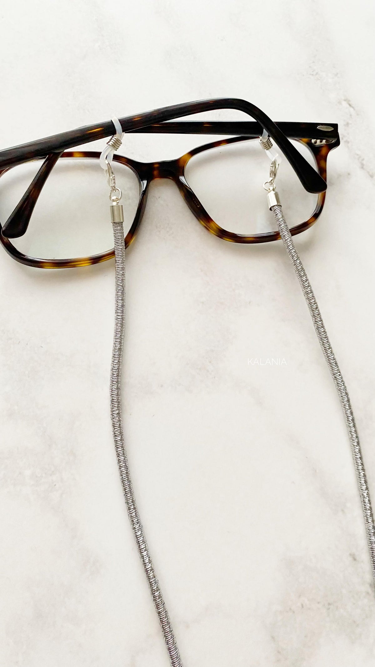 STRAPS DE LENTES METALIZADO PLATEADO