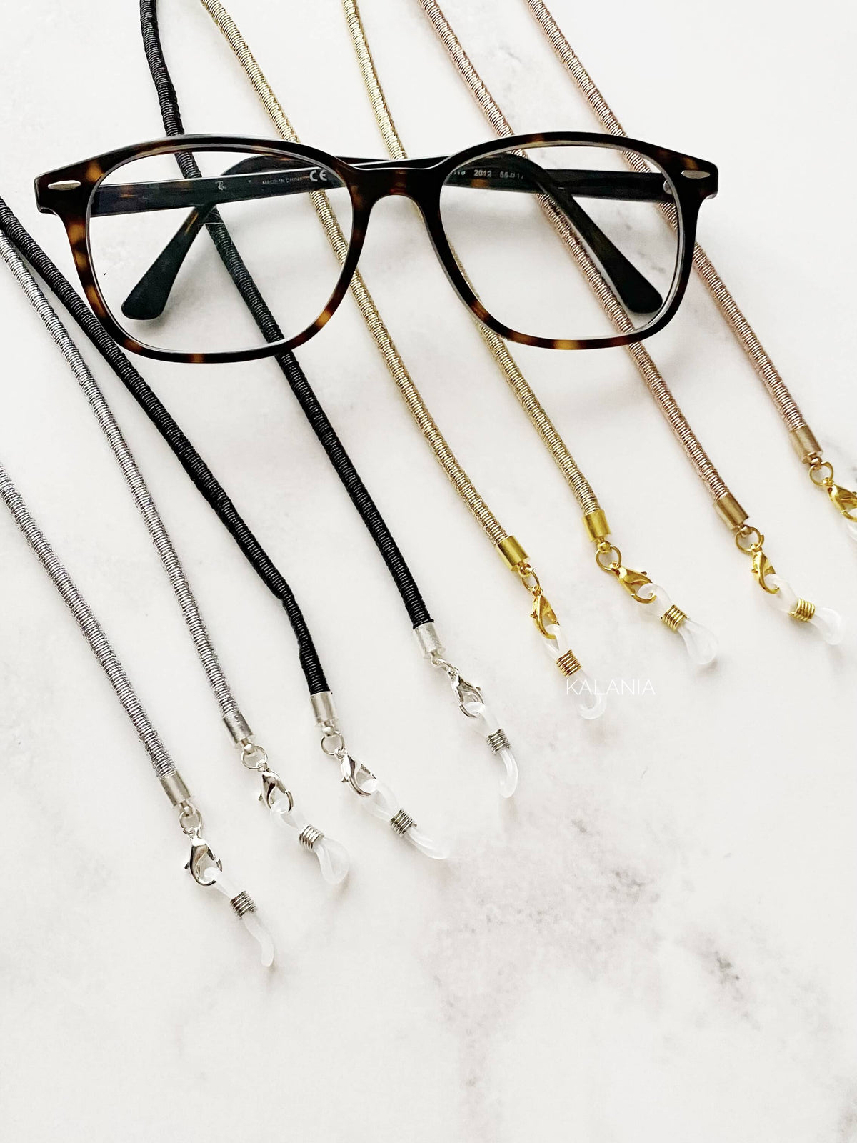 STRAPS DE LENTES METALIZADO PLATEADO