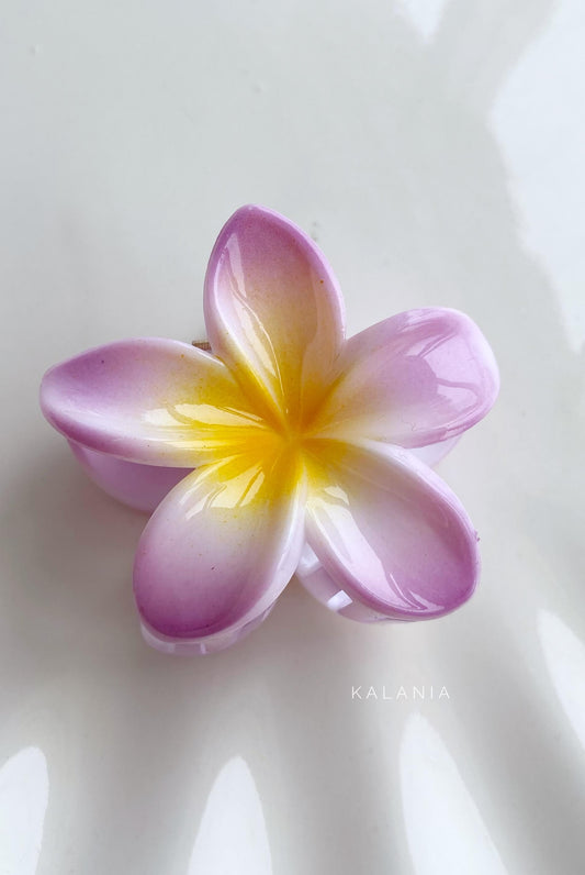 HAIR CLIPS FLORES HAWAIANA LILA  MEDIANA