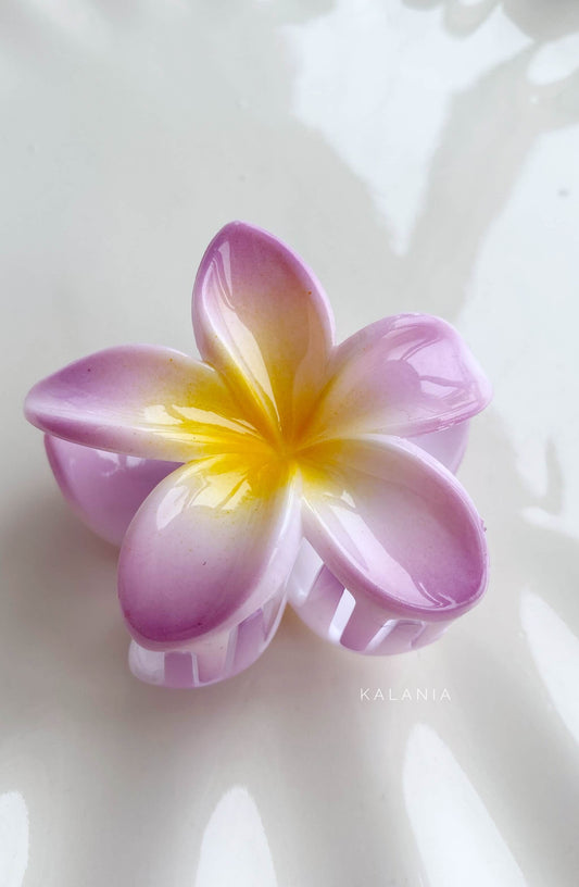 HAIR CLIPS FLORES HAWAIANA LILA  MEDIANA