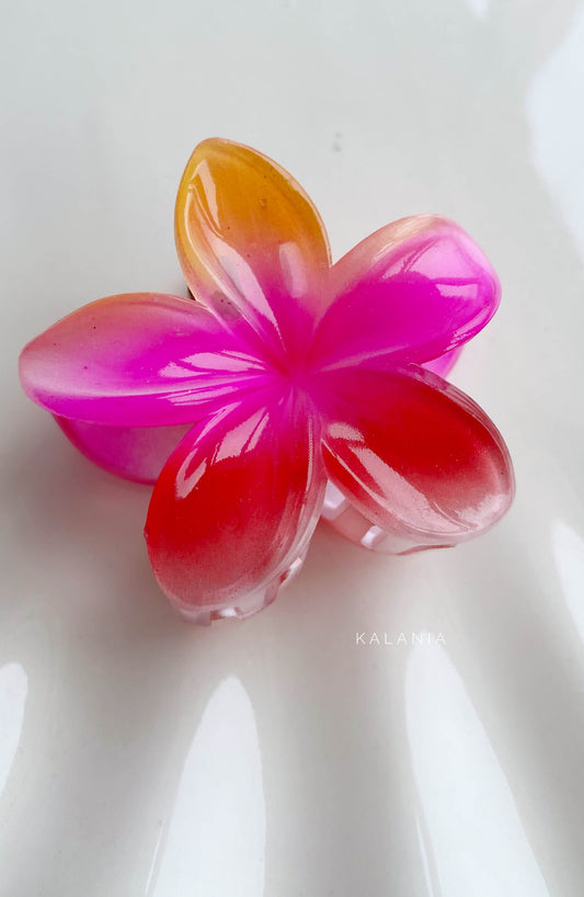 HAIR CLIPS FLORES HAWAIANA BI ROSADO MEDIANA