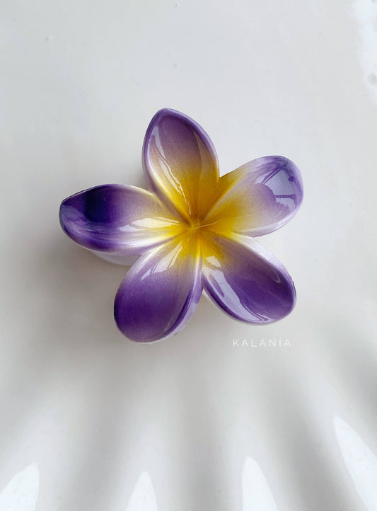 HAIR CLIPS FLORES HAWAIANA MORADA MEDIANA