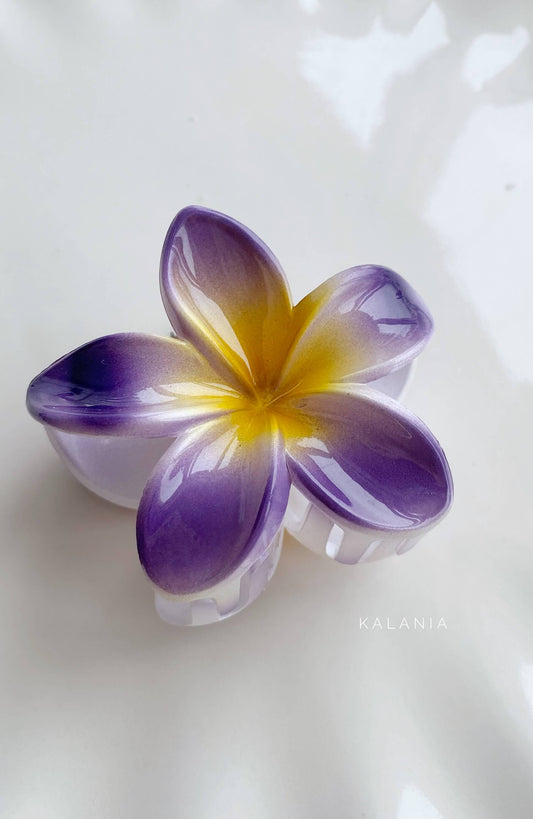 HAIR CLIPS FLORES HAWAIANA MORADA MEDIANA