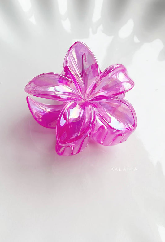 HAIR CLIPS FLORES HAWAIANA TORNASOL FUCSIA MEDIANA