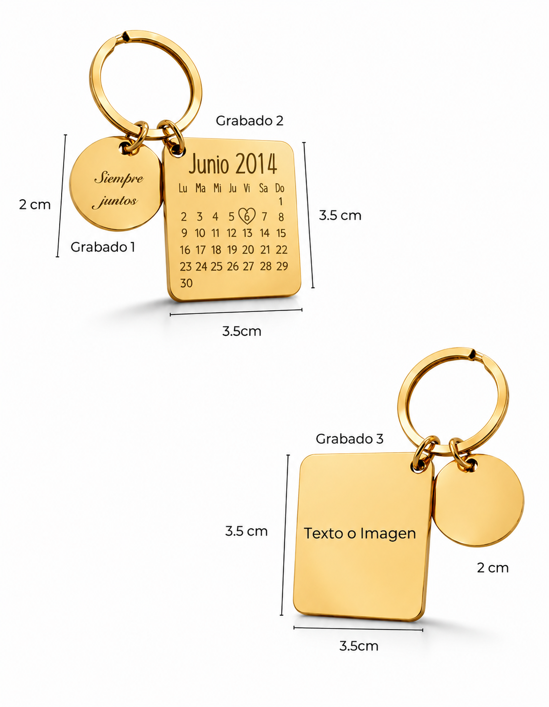 LLAVERO CALENDARIO PERSONALIZADO REDONDO