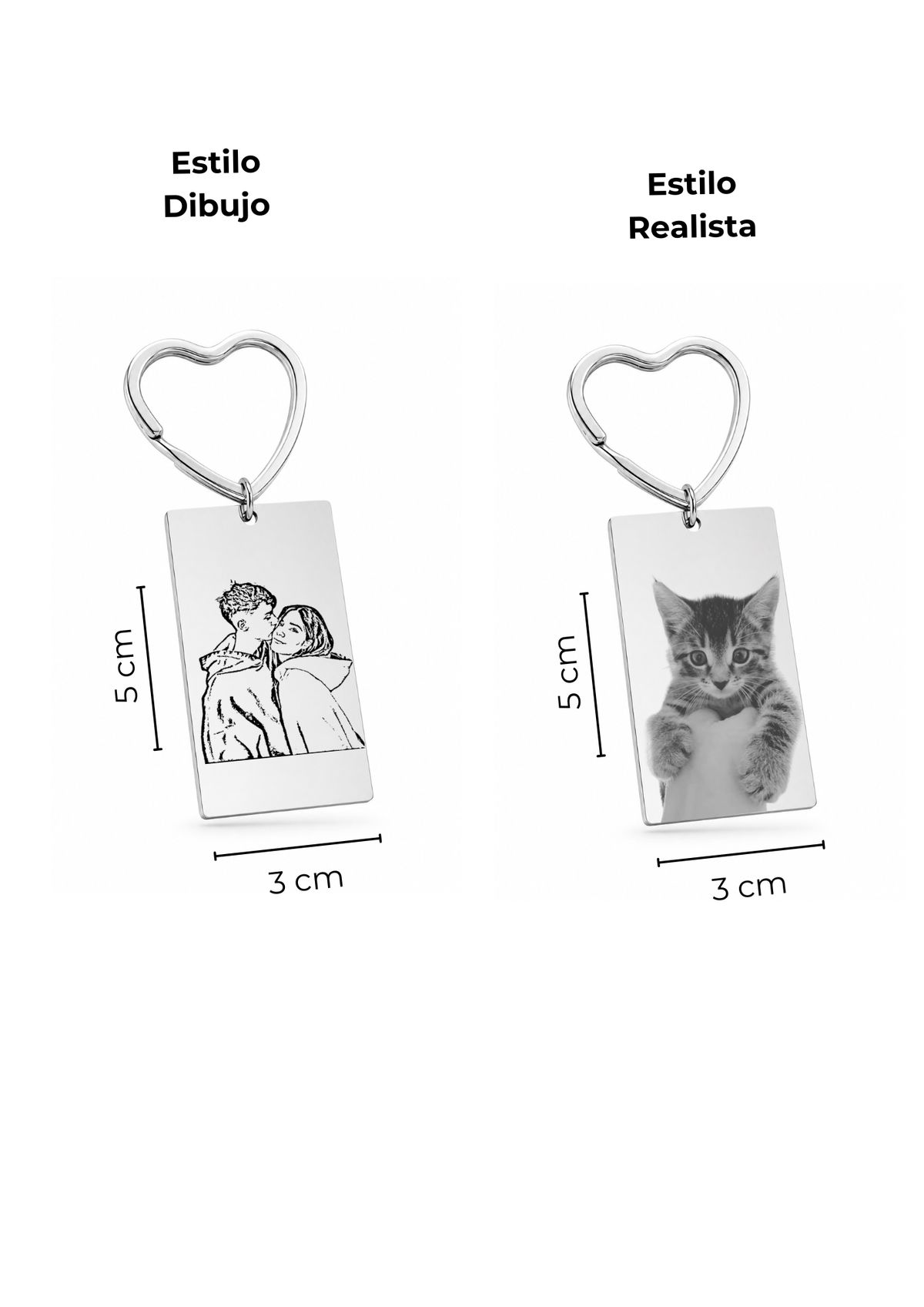 LLAVERO PERSONALIZADO RECTANGULAR CORAZÓN